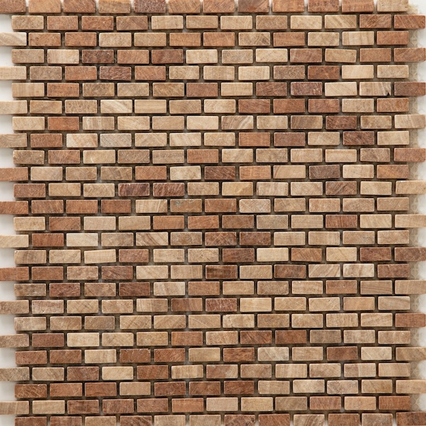 大理石モザイク　ブラウンミックス　0.09㎡／シート