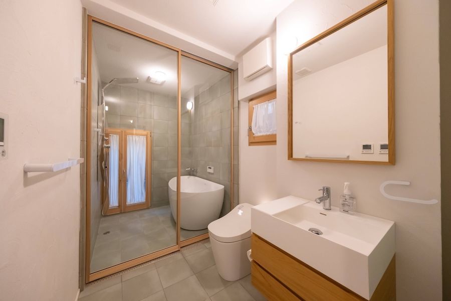 IT洗面台　900　ミラー　オーク