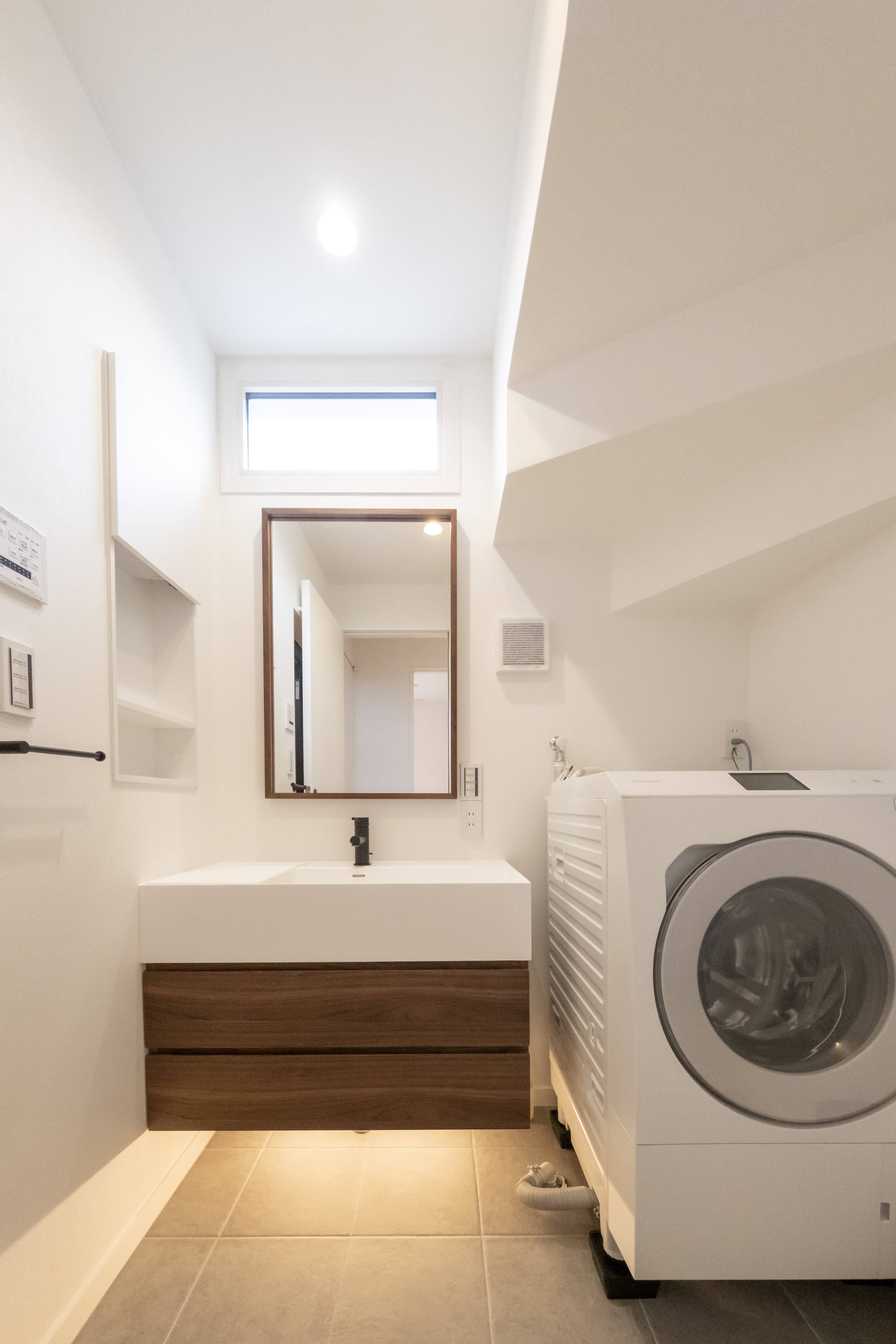 IT洗面台　600　ミラー　ウォルナット