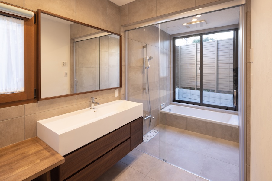 浴室テンパーガラス　スライドタイプ